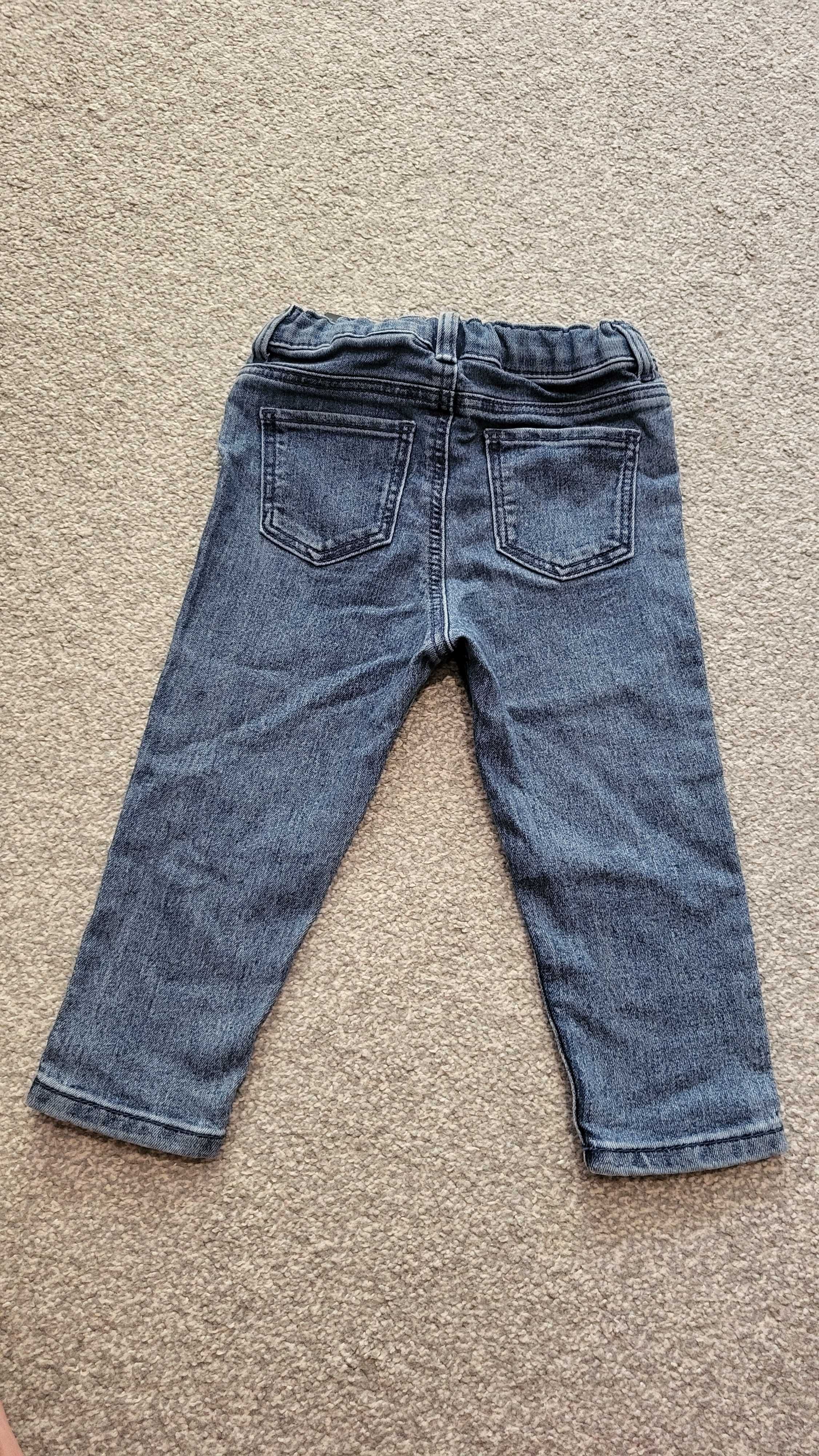 Jeansowy zestaw dla chłopca rozmiar 80, spodnie h&m koszula Cool Club