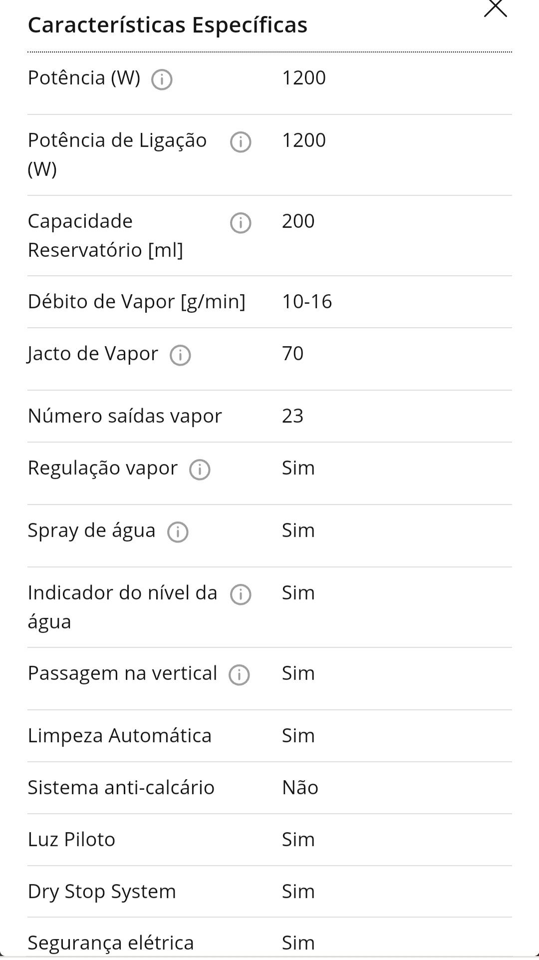 Ferro engomar a Vapor KUNFT KSI450 (Jato vapor: 70 g/min - Base: Teflo