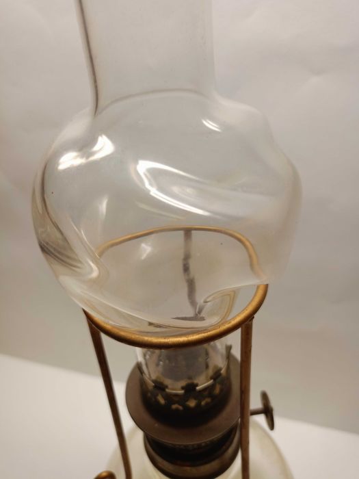 Duża stara Francuska lampa naftowa , olejowa Roland Durand