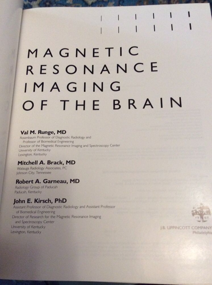 Книга «Magnetic Resonance Imaging of the Brain»