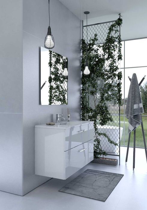 Szafka łazienkowa ORiSTO z umywalką 90 cm, biała w połysku