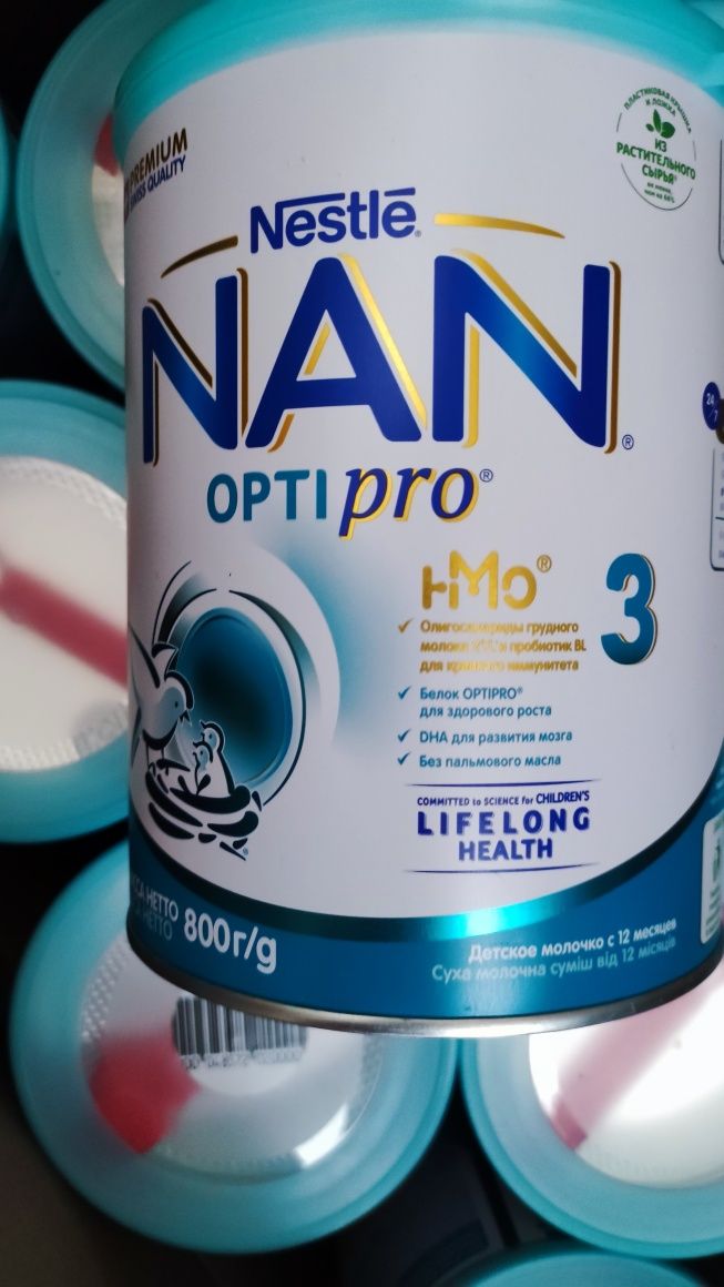 Молочна суміш Nan Opti Pro 3(12-18міс),4(18+міс)смесь Нан 800г
