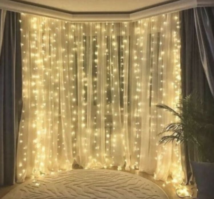 АКЦИЯ!! Гирлянда штора, роса 3*3, 3*2