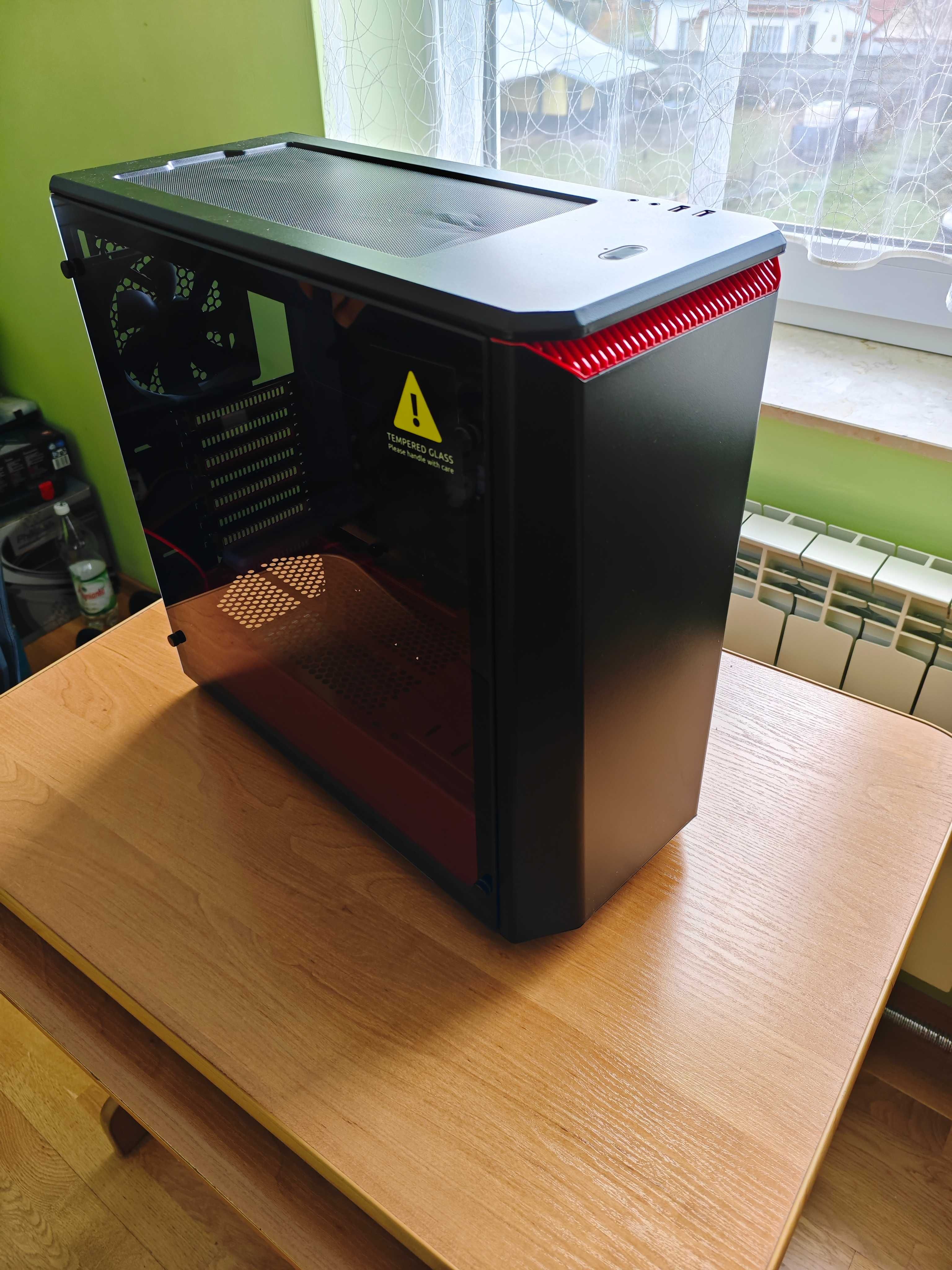Obudowa Phanteks Eclipse P400 Tempered Glass czarno-czerwona