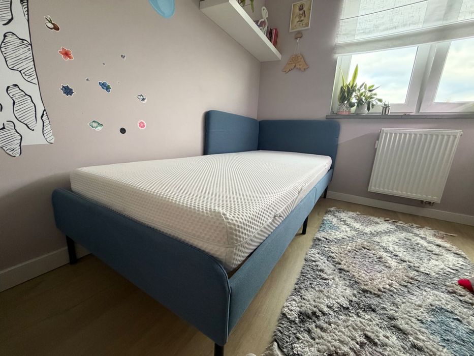 Łóżko Ikea Abygda 90x200 + materac + 2 pojemniki