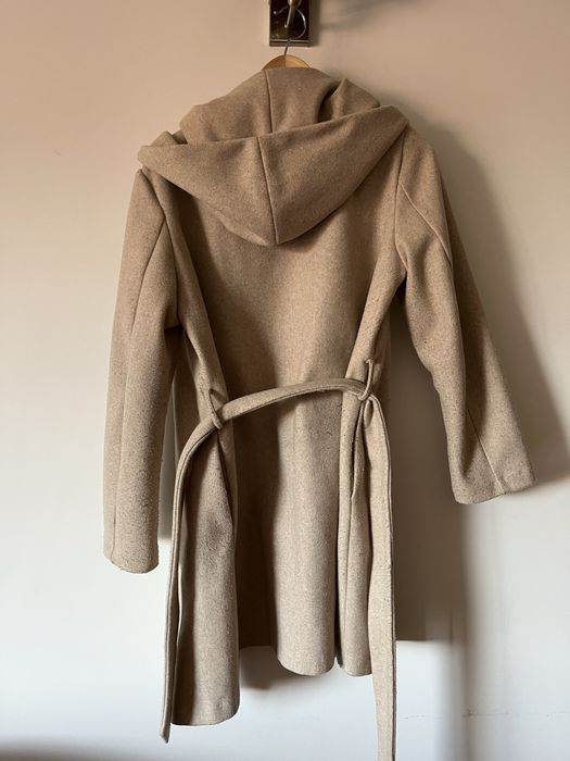 Zara casaco comprido bege tamanho M