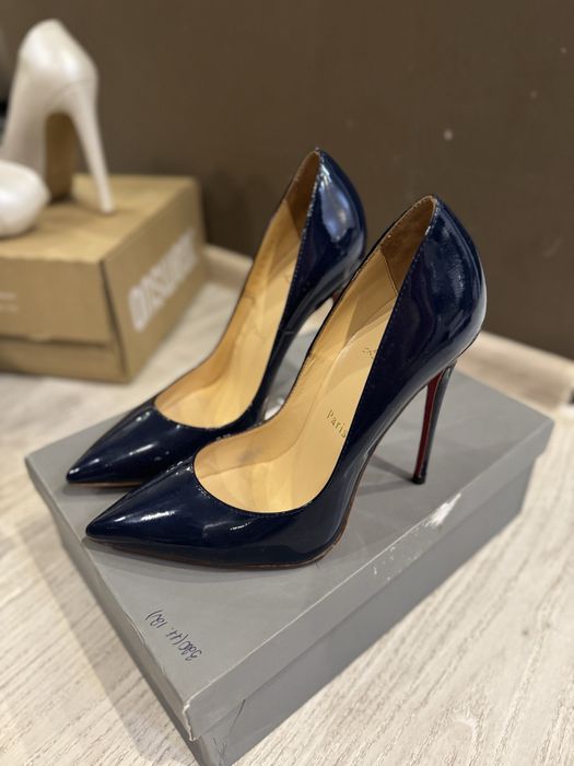 Лодочки в стилі Christian Louboutin  шкіра/натуральний лак