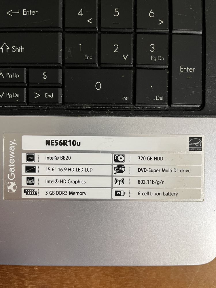 Ноутбук Gateway NE56R10u на запчастини