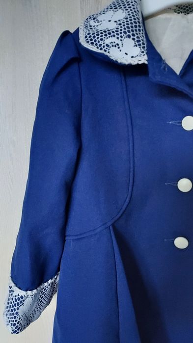 Stary płaszczyk SEARS dziewczęcy oryginalny vintage granatowy