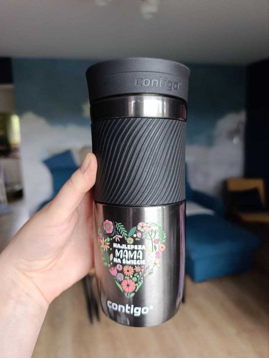 Kubek termiczny Contigo Byron 470 ml - Najlepsza Mama - Gunmetal