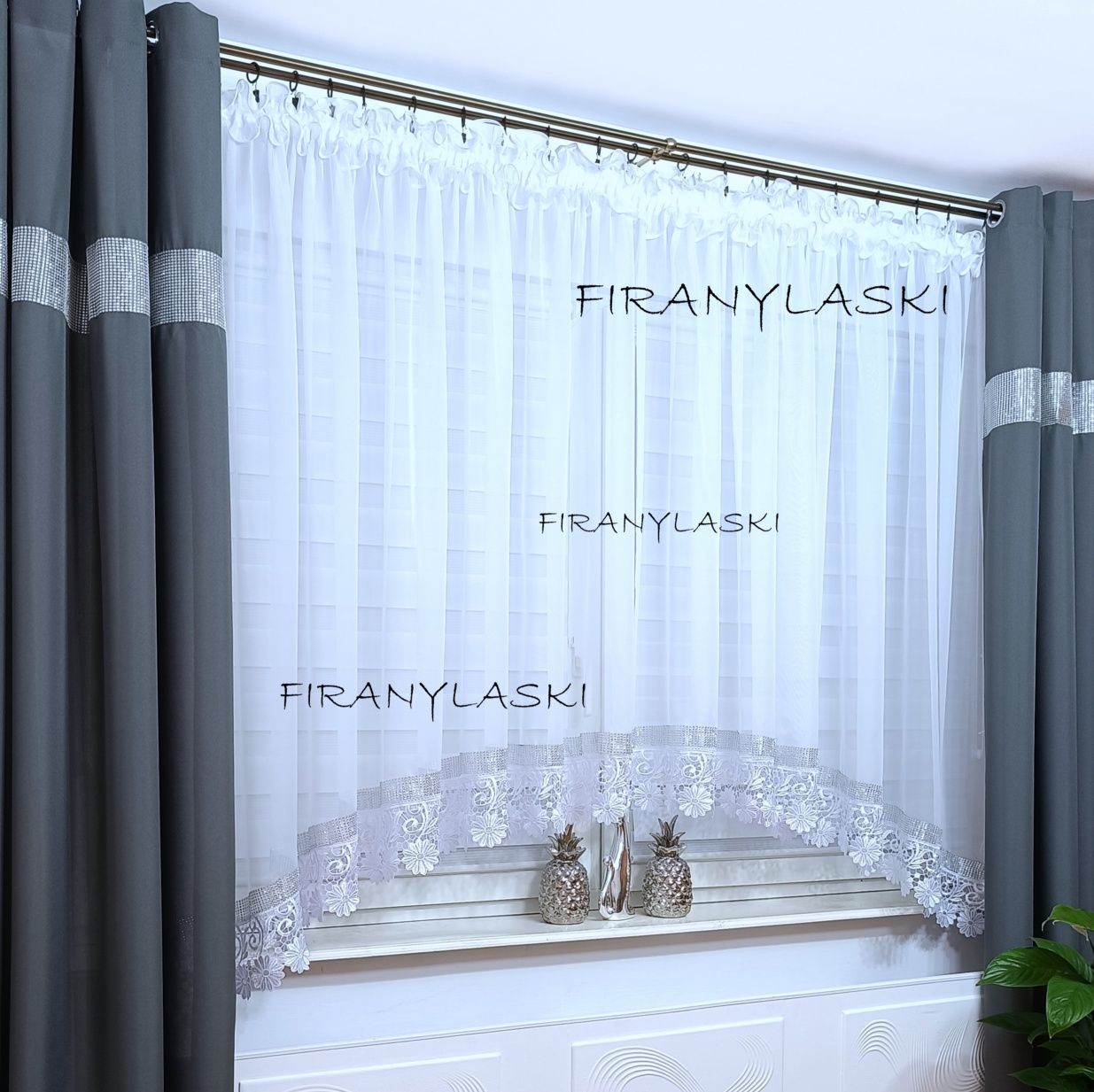 Firany Firanki 500x165 woal gipiura cyrkonie