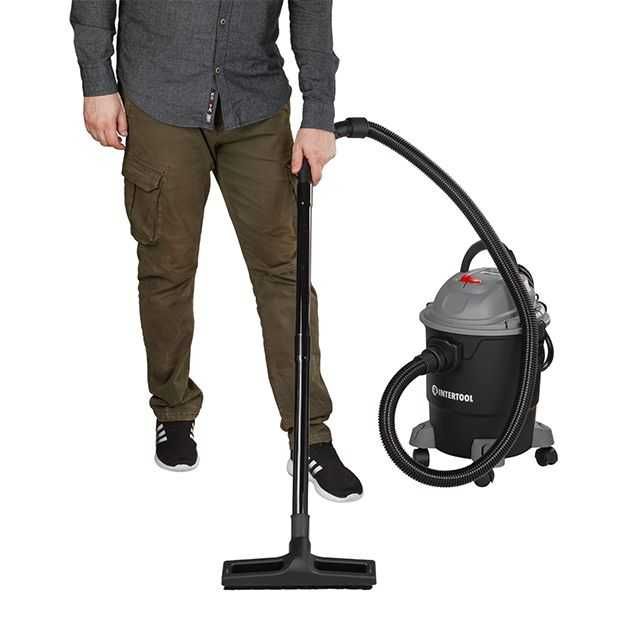 Пилосос будівельний (пылесос) 1.2 кВт, бак 20 л. INTERTOOL DT-1020