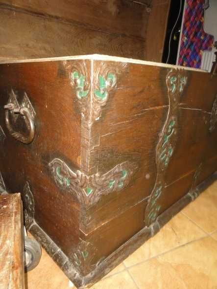 Kufer barokowy oryginał z XVIII wieku.