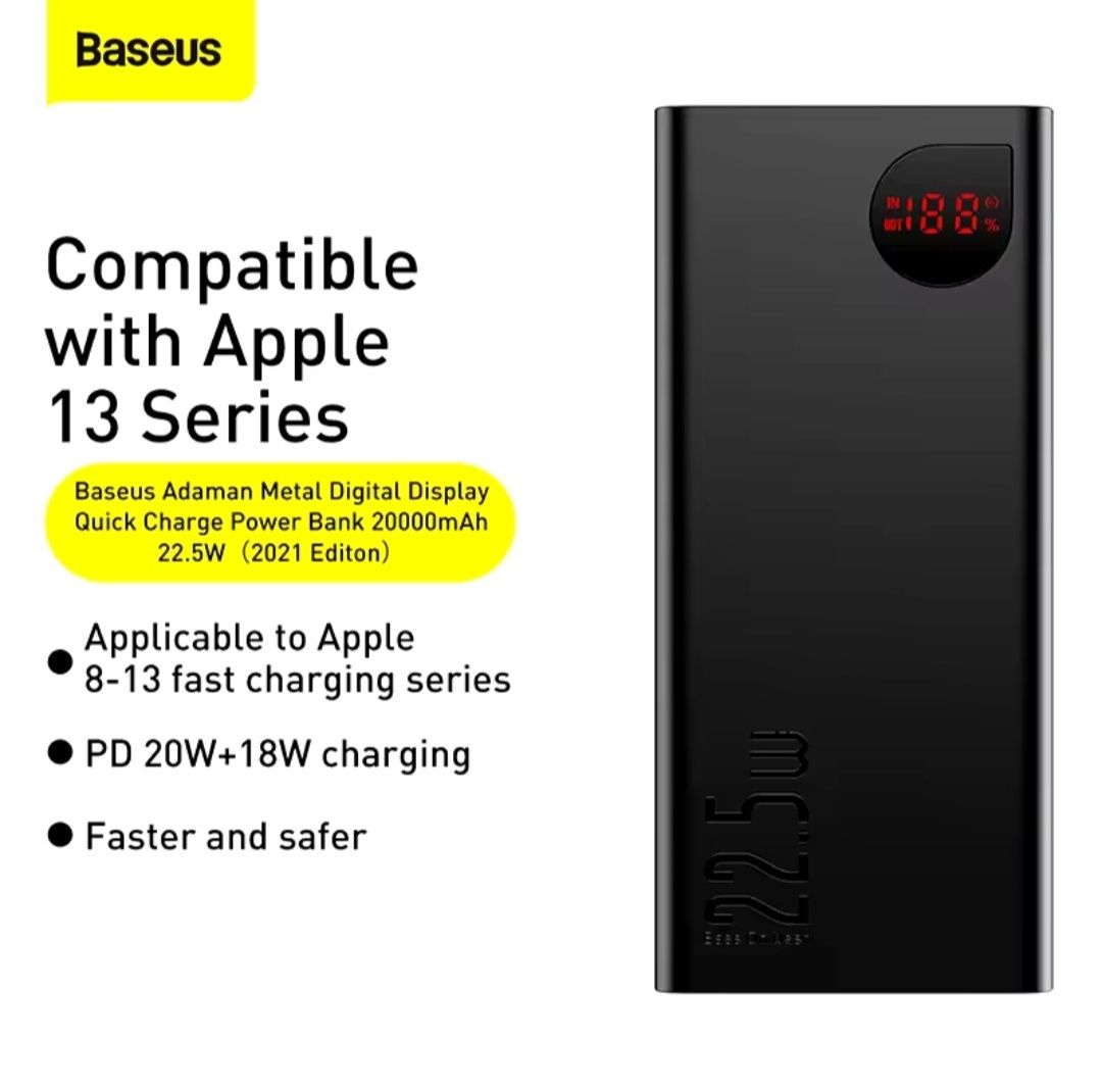Павербанк Baseus Adaman Metal  10000mAh - 20000mAh  22,5W