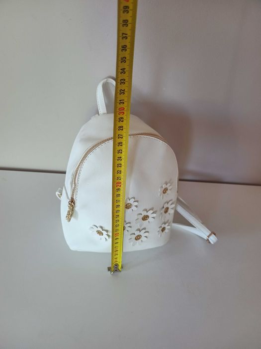 biały złoty mini plecak plecaczek damski dla dziewczynki kobiecy