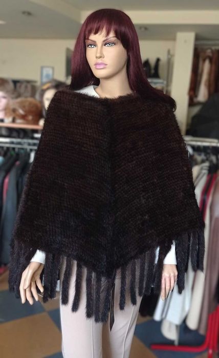 Damskie ponczo z futra norki – Model Megi