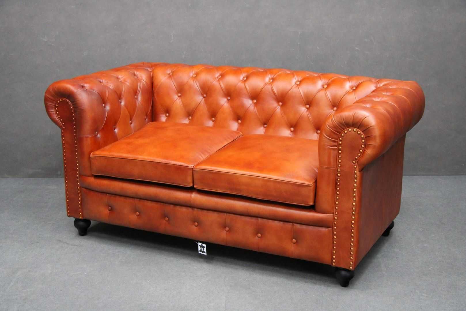 Wypoczynek Chesterfield sofa 3+2+fotel skóra naturalna BGM24.pl B 6267