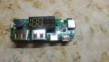 Плата PowerBank с LCD дисплеєм, USB 5V 2.4A Micro/Type-C/Lightning
