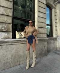 Джинсова спідниця юбка міні в стилі Zara, тренд сезону, дуже яскрава