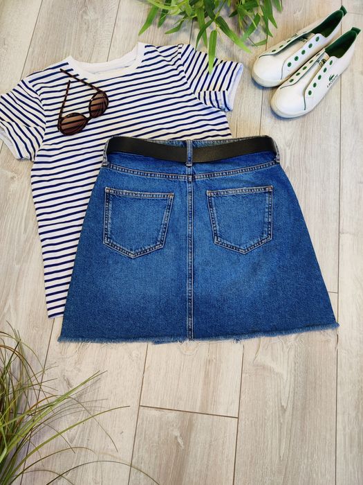 Spódnica mini krótka damska jeansowa niebieska River Island Petite S/M