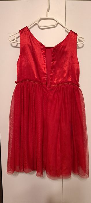 Czerwona sukienka H&M + sweterek r. 140
