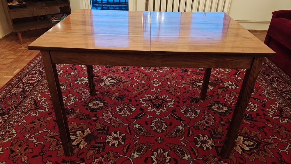 Stół vintage retro prl fornir rozkładany