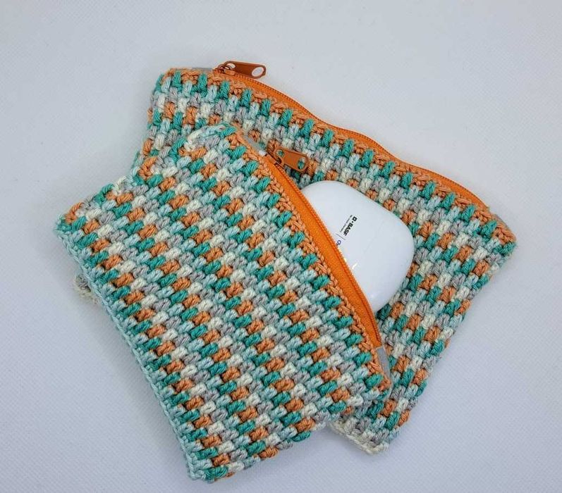 Zestaw miętowy/ Szydełkowa kosmetyczka / Etui / Rękodzieło