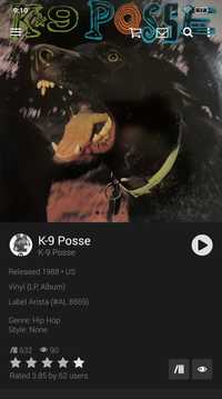 K-9 Posse LP Album Rap Hip Hop Arista AL 8569 US 1988 VG