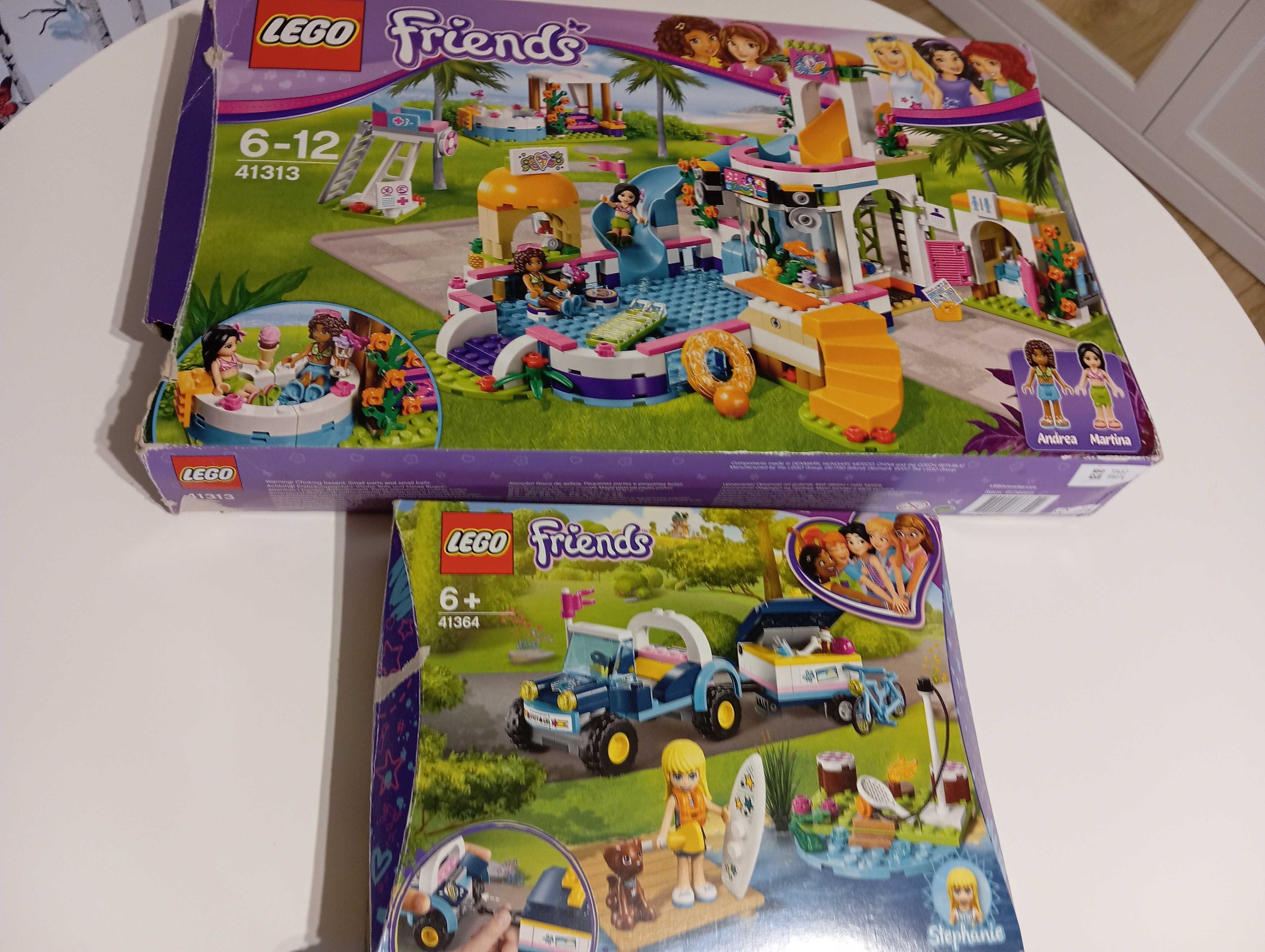 3 Zestawy Lego Friends 41313, 41364, 41304 Basen pieski samochód