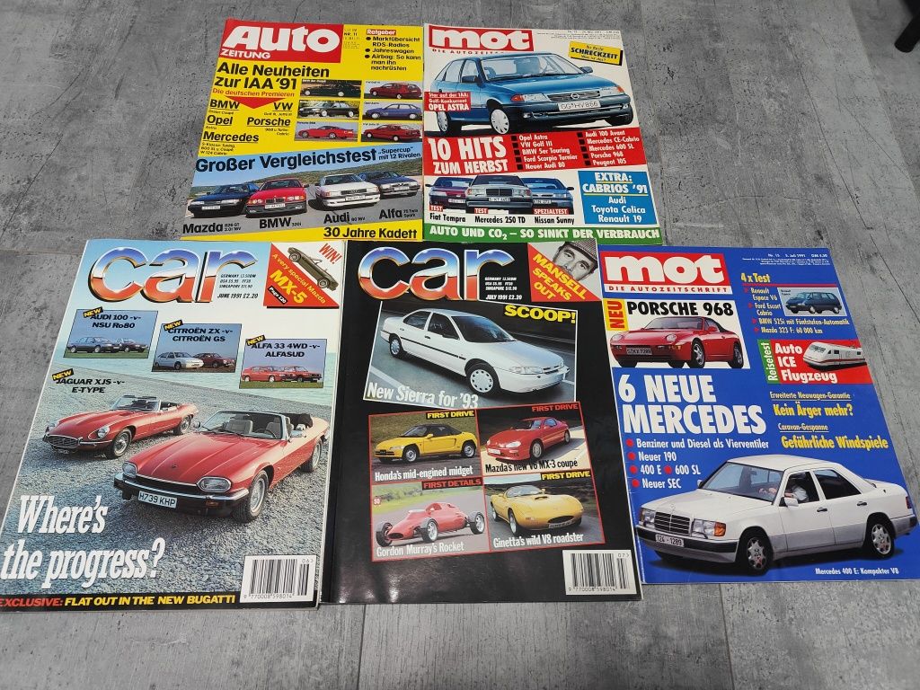 Stare czasopisma motoryzacyjne Car Auto Zeitung Mot