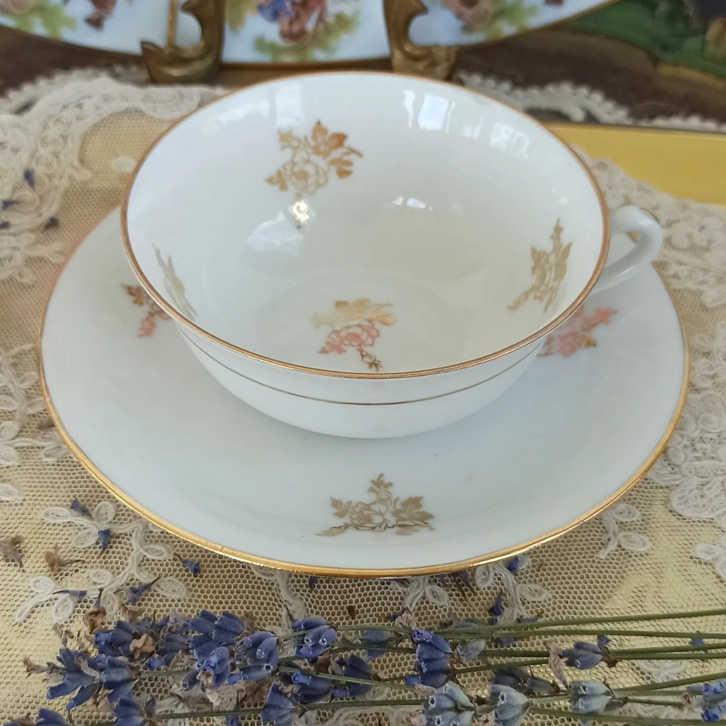 Лиможский фарфор Limoges Лимож тарелки чашки графин шкатулка
