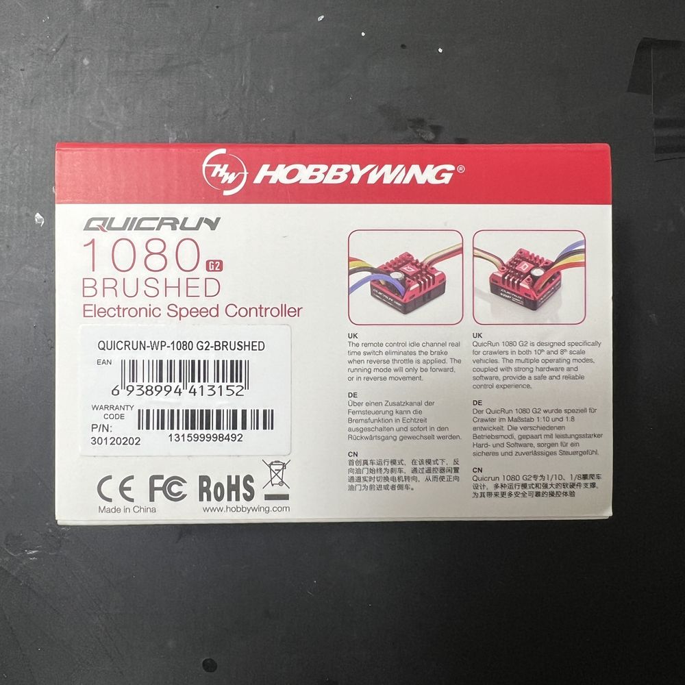 Hobbywing Quicrun WP1080 G2 80A BEC 4A