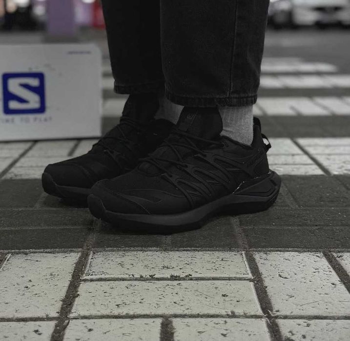 Мужские термо кроссовки Саломон черные с мехом Salomon зимние