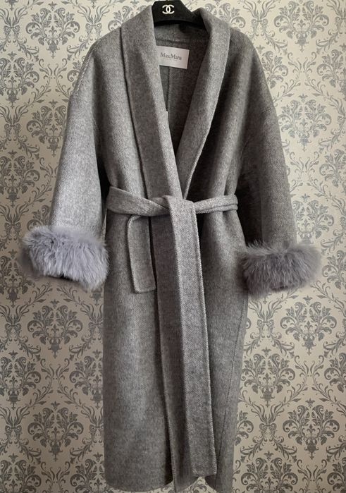 Длинное шерстяное пальто max mara кашемировое