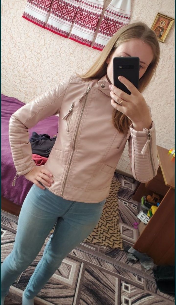 Куртка косуха XS пудра