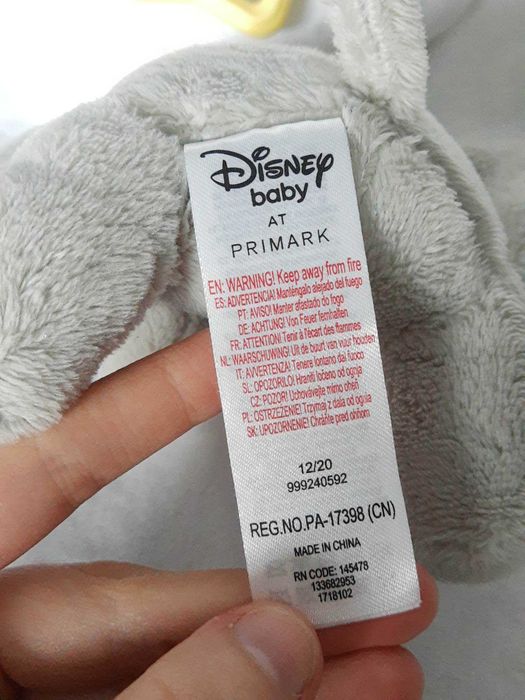 Maskotka Słonik Dumbo pozytywka Disney Baby dla niemowląt do kołyski