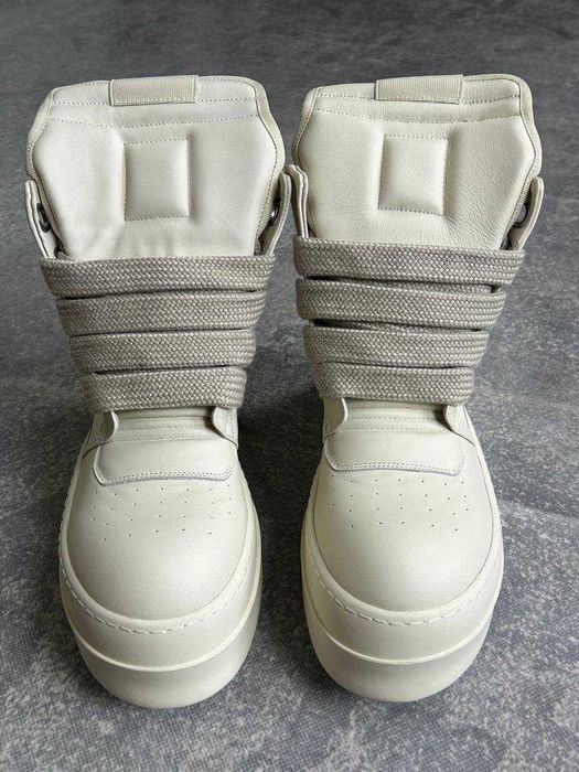 Rick Owens Geobasket double bumper jumbo laces білі кеди кеды белые