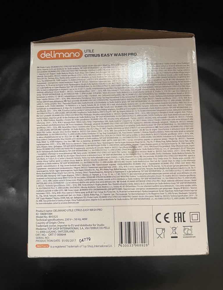 Wyciskarka do cytrusów Delimano Utile Citrus Easy Wash Pro