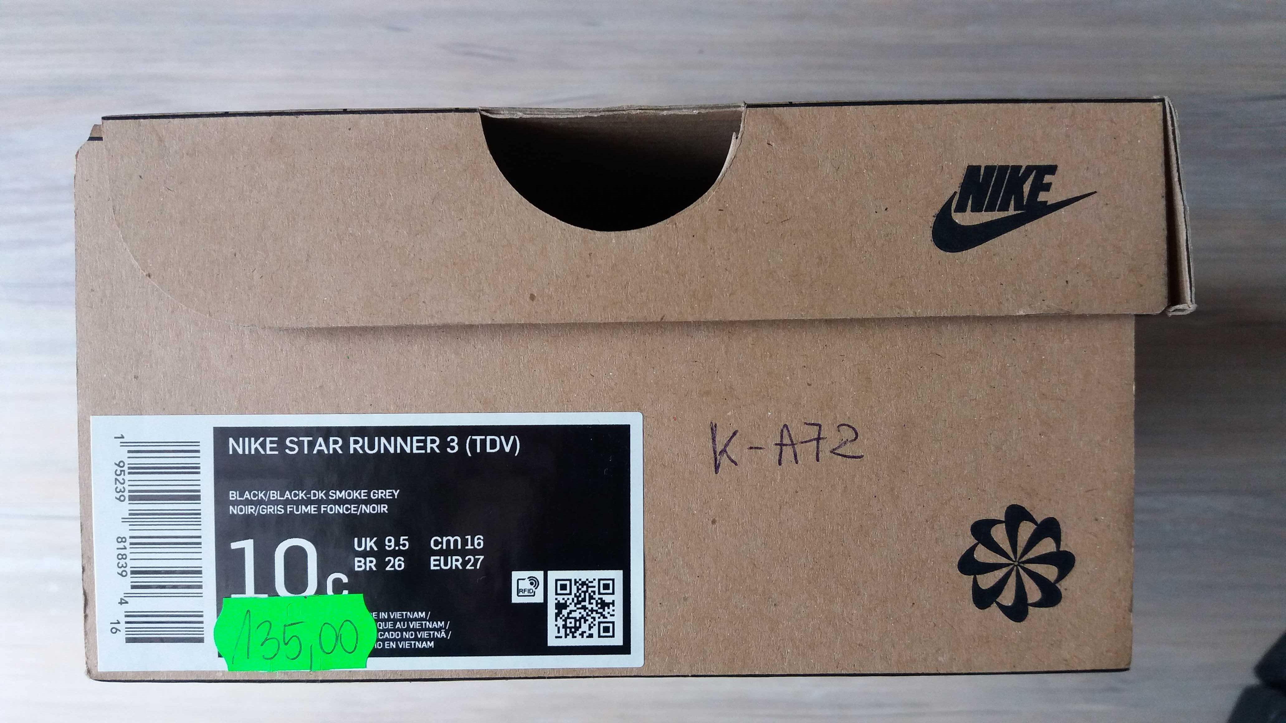 buty dziecięce Nike czarne star runner 3 rozm.27 nowe z metką