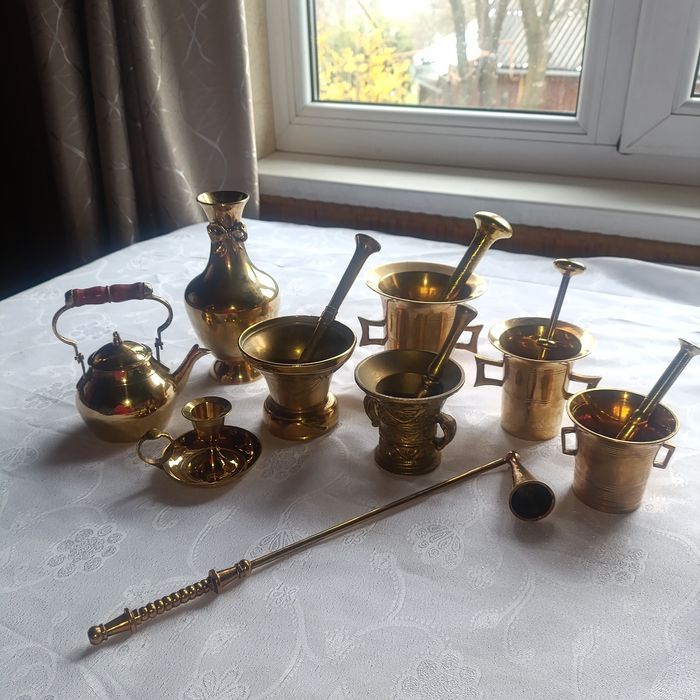 Латунні вироби Ступка Ваза Чайник Дзвінок Підсвічник