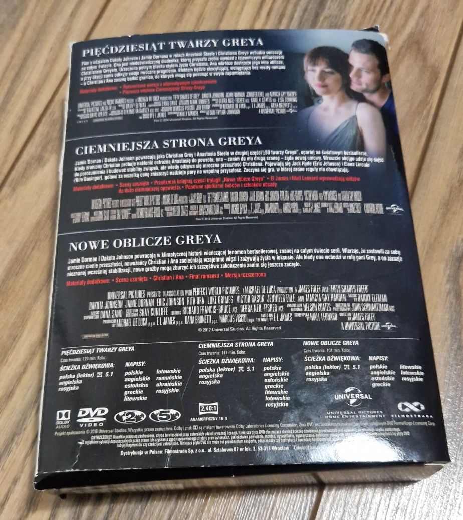 Kolekcja 3 filmów na DVD Pięćdziesiąt twarzy Greya