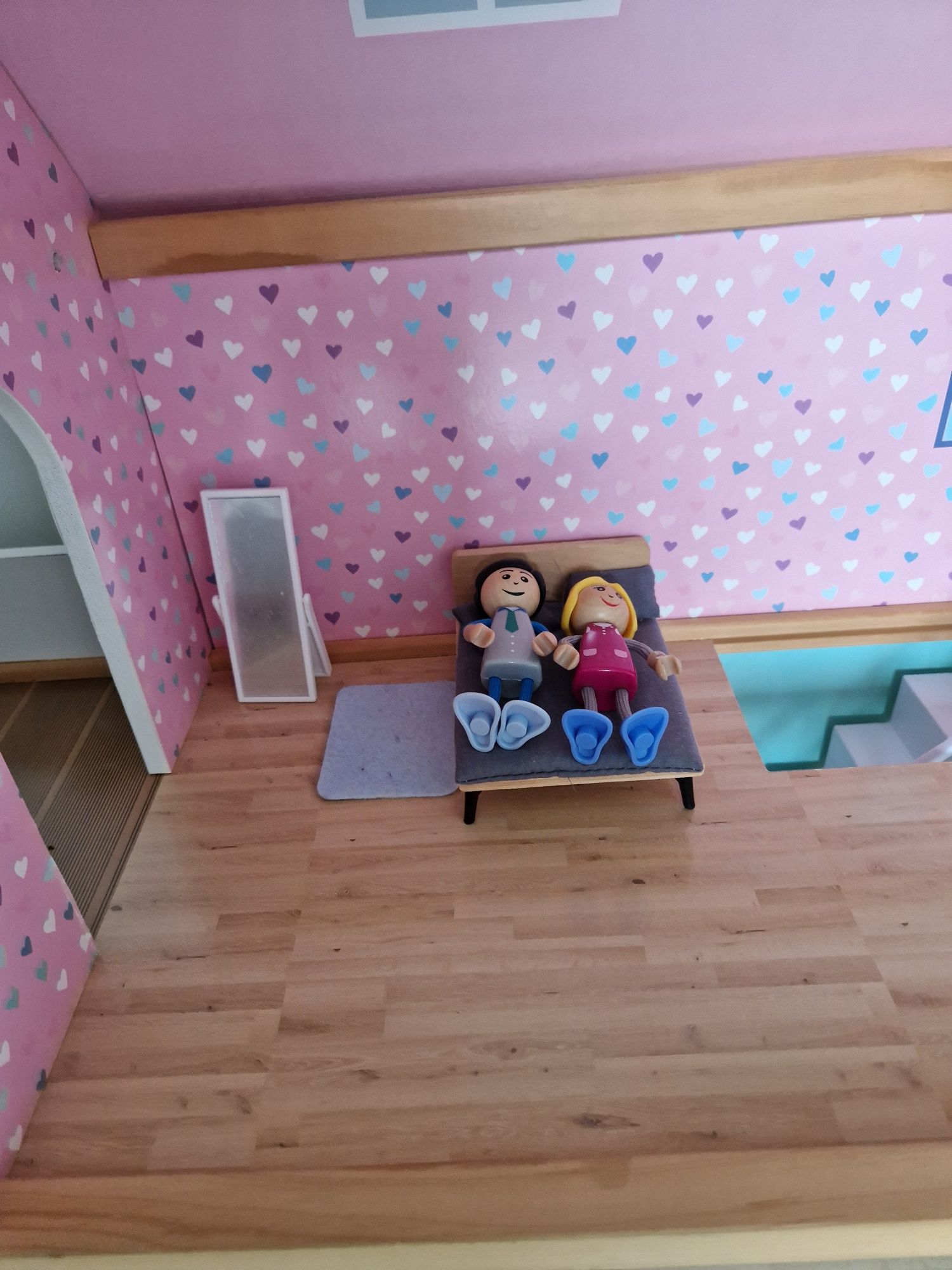 Domek dla lalek XXL, 54 elementy - drewniany, stan idealny