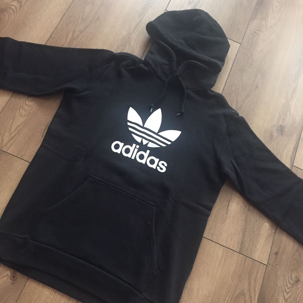 Bluza Adidas Originals logo czarna black męska oryginalna z kapturem M