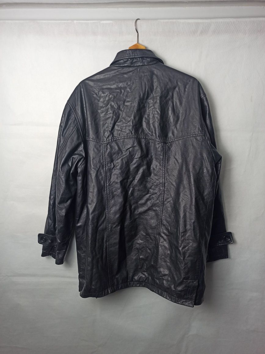 90s vintage Genuine leather jacket kurtka skórzana oversize