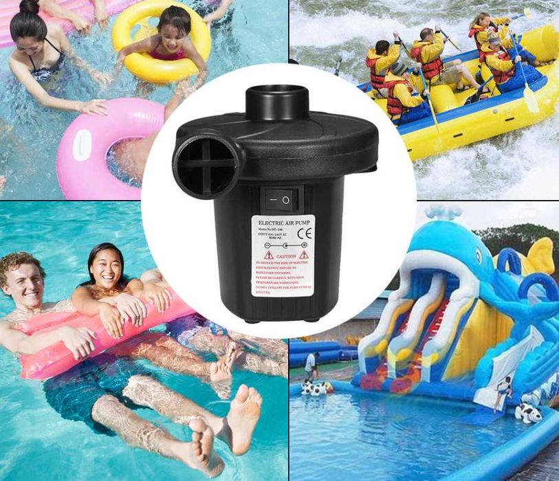 ELEKTRYCZNA POMPKA Piłki Roweru Materac Basenu 12V/230V + 3x KOŃCÓWKI