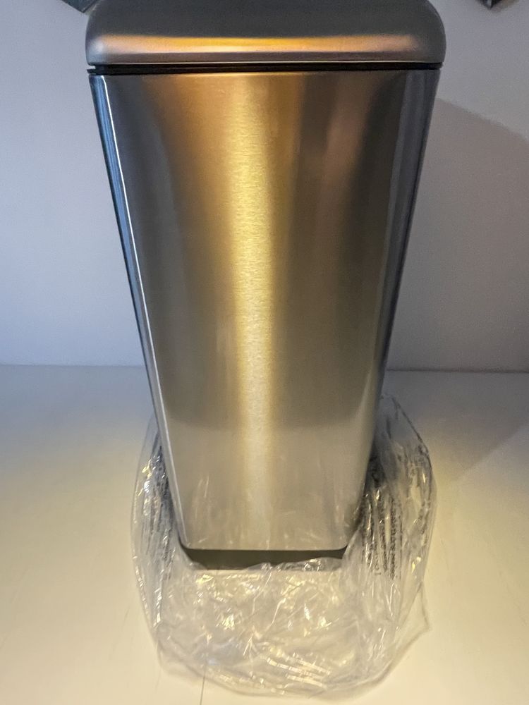 Kosz na śmieci metalowy INOX z cichym domkiem 40L