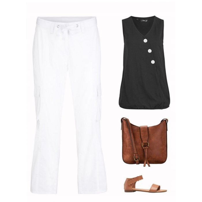 Białe letnie bawełniane spodnie plussize 44 xxl