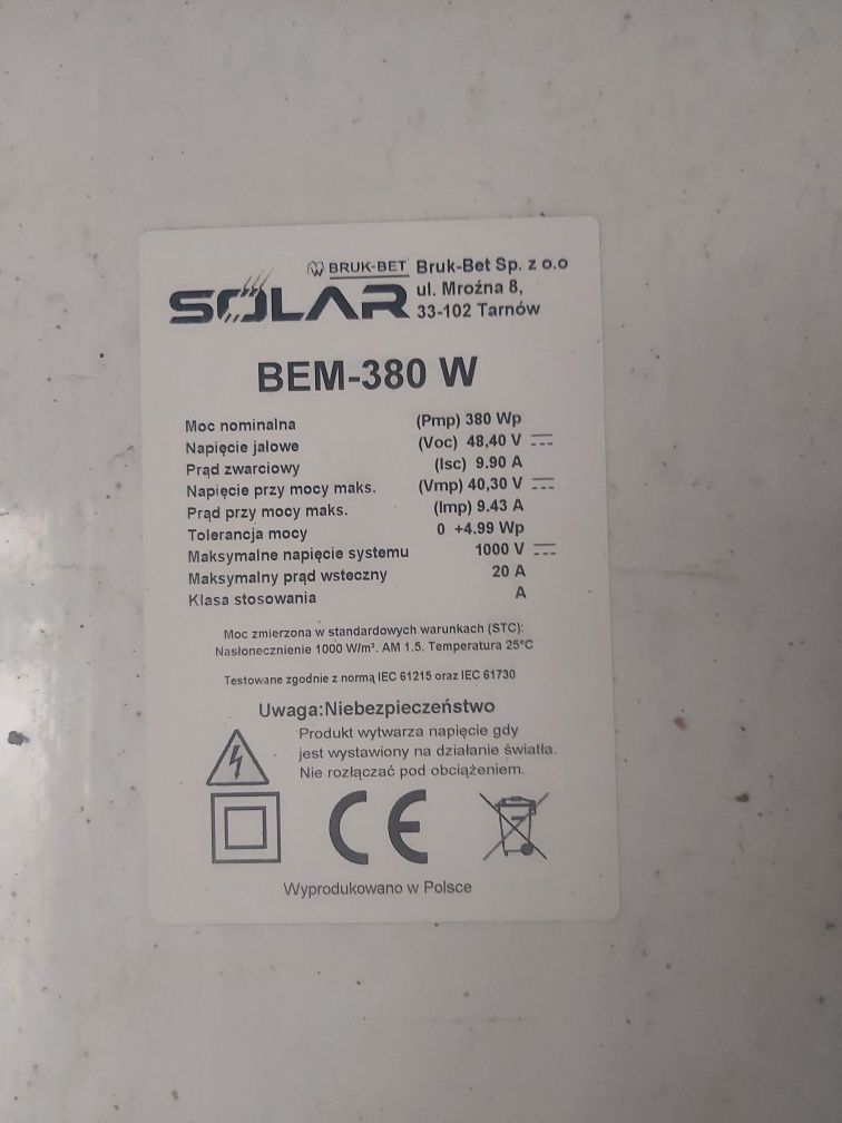 Panel 380W Solar-Bem 380W Bruk-Bet