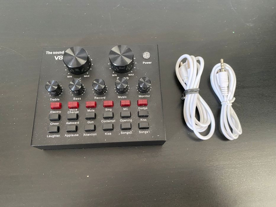 Kit Microfone BM800 e Soundcard V8