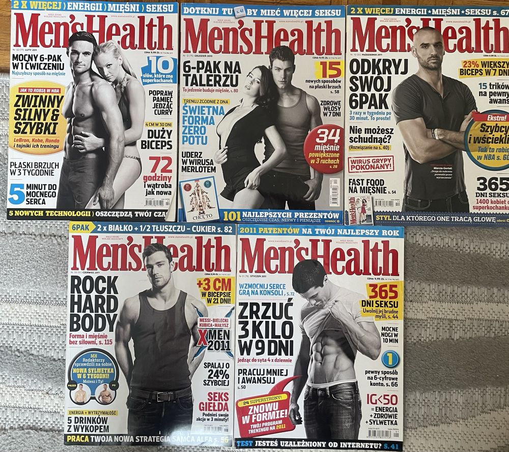 Czasopisma dla mezczyzn lata 2000 Maxim, CKM, Mens Health 10 szt
